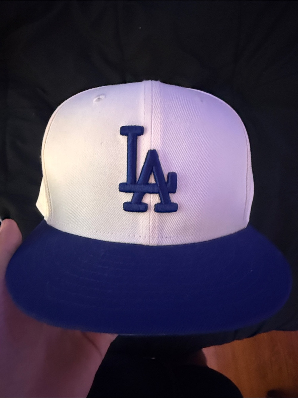 MLB White and Royal Blue LA Snapback Hat